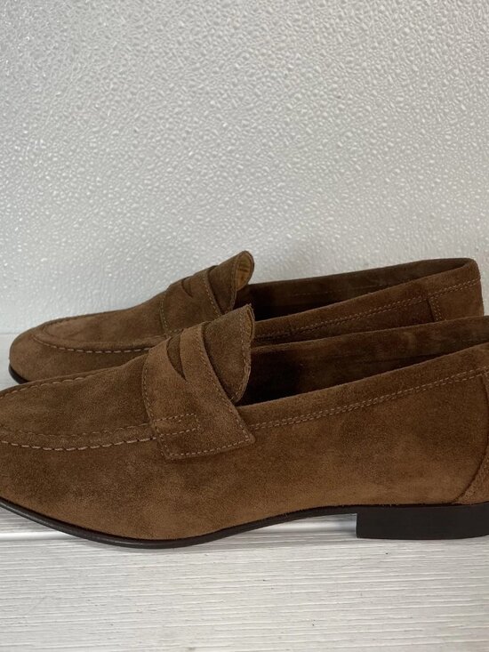Jack Erwin Mens Size 7.5 D Edward Loafer Apron Front Brown Suede main image 5